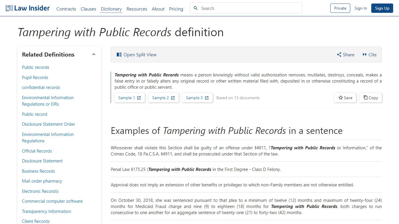 Tampering with Public Records Definition | Law Insider