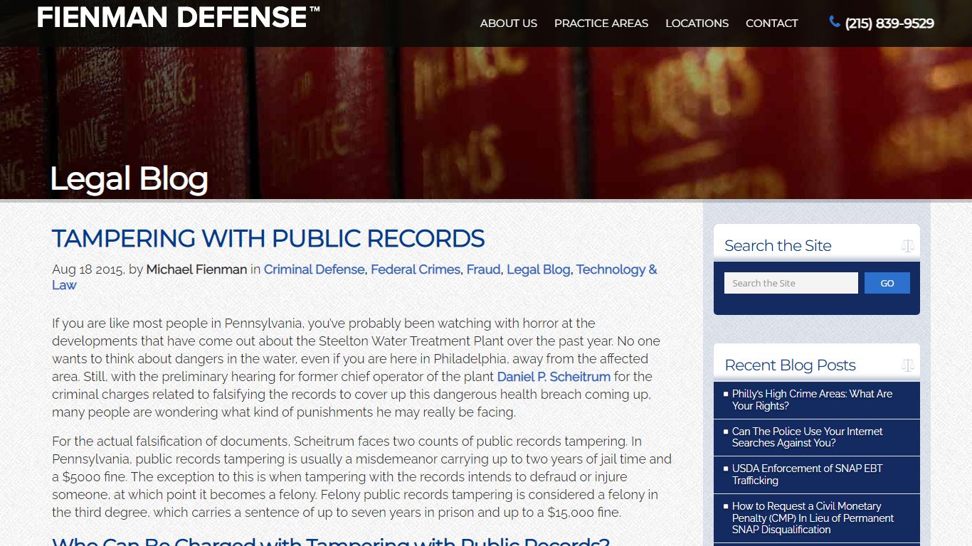 Tampering with Public Records - Philadelphia Criminal Defense